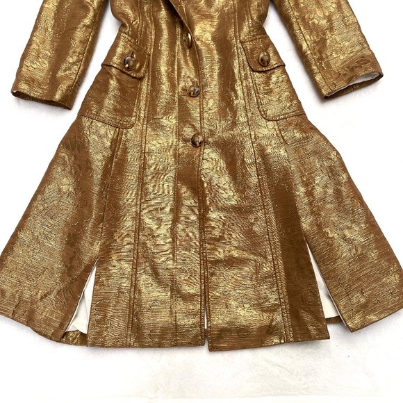 Auc Dolce Gabbana Gold Brocade Floral Coat IT 38 - Picture 12 of 16